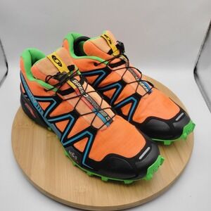 Salomon Speedcross 3 Trail Running Shoes Womens 10.5 Orange Green 328080